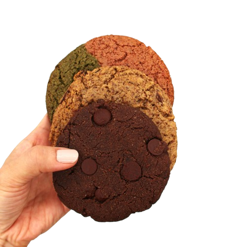 Dream Team collection: chocolate chip, double chocolate chip, and neapolitan cookies