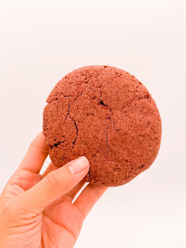 Redhead: gluten-free strawberry cookie handheld
