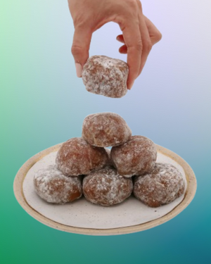 Ananas Mookies: mochi stack filled with gluten-free edible cookie dough