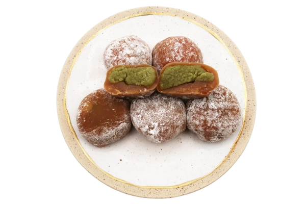 Mookie matcha: soft mochi with matcha cookie dough